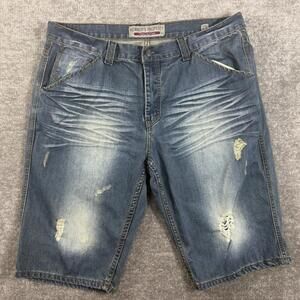 Members Property Shorts 38 Blue Baggy Jorts Y2K Grunge